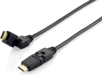 Kabëll HDMI 2.0 Equip Swivel, 3m, i zi