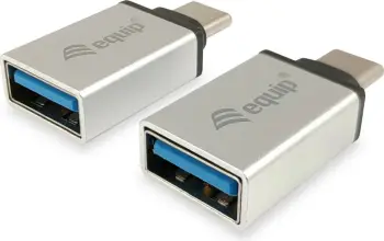 Adapter USB Type C në USB Type A Equip, 2 copë, argjendtë