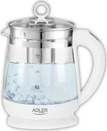 Ibrik elektrik Adler, 1950 W, 1.5 l, i bardhë