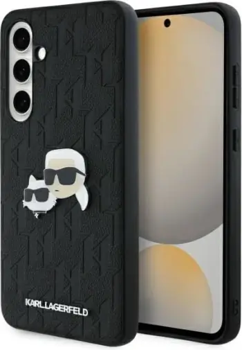 Mbështjellës Karl Lagerfeld KLHCS24FEPGKLKCPK për Samsung Galaxy S24 FE, i fortë, Monogram Karl & Choupette, zi