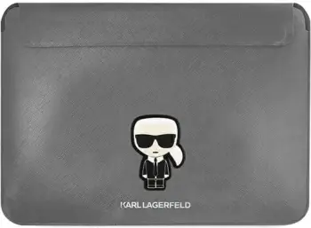 Etui tablet Karl Lagerfeld Sleeve KLCS14PISFG, 13/14", lëkurë Saffiano, argjendtë