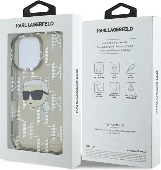 Mbështjellës, Karl Lagerfeld, IML Karl Head Electroplated, për iPhone 16 Pro Max, e zezë - 2