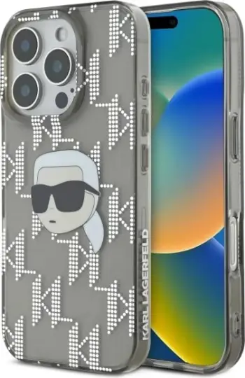 Mbështjellës, Karl Lagerfeld, IML Karl Head Electroplated, për iPhone 16 Pro Max, e zezë