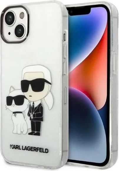 Mbulesë telefoni Karl Lagerfeld KLHCP14MHNKCTGT, për iPhone 14 Plus, e tejdukshme, me shkëlqim - 1