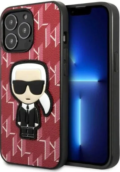 Mbështjellës Karl Lagerfeld Monogram Ikonik Patch për iPhone 13 Pro Max, i fortë, Kuq - 1