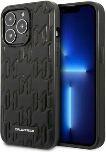 Mbështjellës telefoni Karl Lagerfeld KLHCP13LMNMP1K, për iPhone 13 Pro 6.1", hardcase, i zi