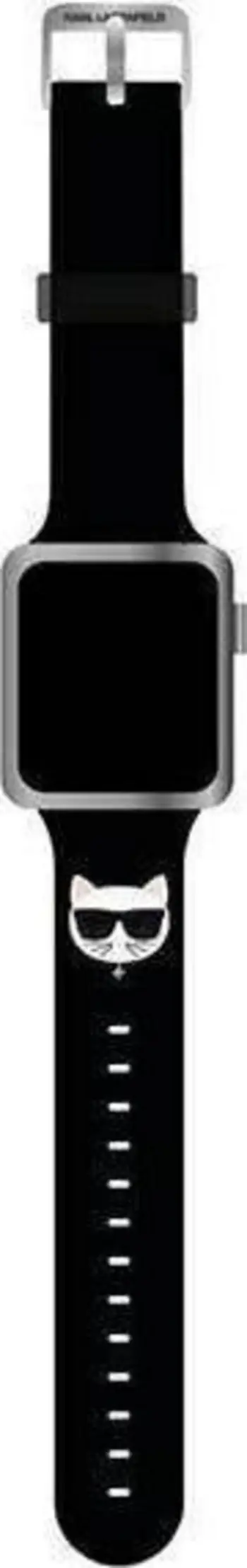 Rrip silikoni për orë të mençur Apple Watch Karl Lagerfeld, 38/40/41, i zi