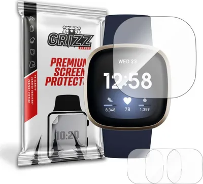 Mbrojtëse ekrani GrizzGlass Hydrogel për Fitbit Versa 3, set 3 copë, transparente - 1