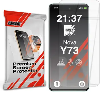 Xham mbrojtës Grizz HybridGlass 9H për Huawei Nova Y73, transparent