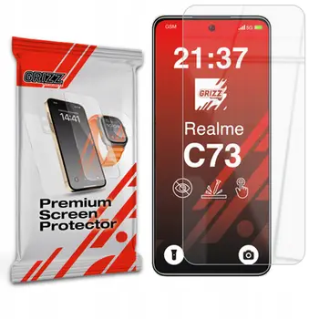 Xham mbrojtës hibrid Grizz për Realme C73 5G, 9H, transparent