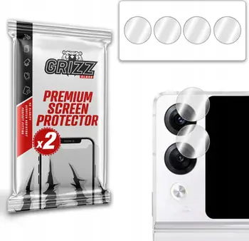 Mbrojtëse xhami për kamera GrizzGlass Oppo Find N2 Flip, xham hibrid, 2 copë, transparente