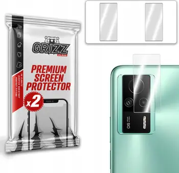 Mbrojtës kamere GrizzGlass për Xiaomi Redmi K60e, xham hibrid, set 2 copë, transparent