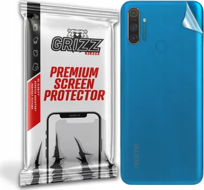 Mbrojtëse e pasme GrizzGlass SatinSkin për Realme C3, fleksibile, transparente - 1