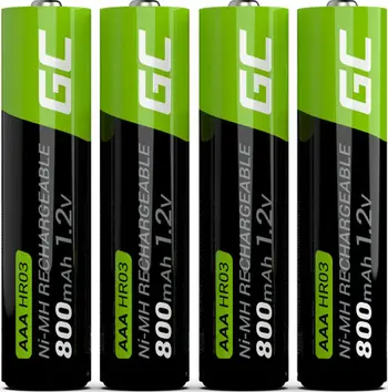 Bateri Green Cell 4x Akumulator AAA HR03 800mAh