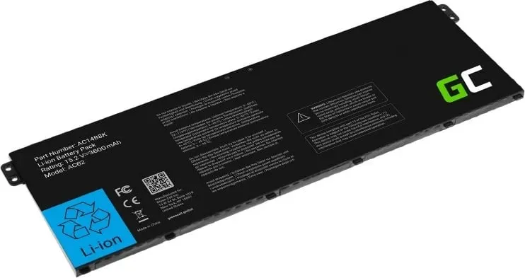Bateri laptopi Green Cell AC62, 3600 mAh, e zezë - 7