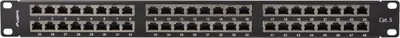 Patch panel Lanberg PPS5-1048-B, 48 porta, 1U, 19", Cat.5e, i mbrojtur, i zi - 3