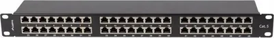 Patch panel Lanberg PPS5-1048-B, 48 porta, 1U, 19", Cat.5e, i mbrojtur, i zi - 5