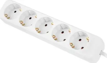 Kabëll vazhduese Lanberg, 3m, 5x 230V, e bardhë
