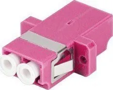 Adapter fibër optike Lanberg MM LC UPC, duplex OM4, plastike - 1