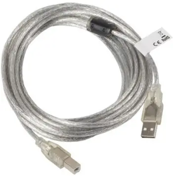 Kabllo Lanberg, USB-A (M) - USB-B (M), 2.0, 5m, transparente