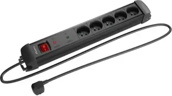 Shirit elektrik Lanberg SP1-05E-0500-BK, 5 presa, kabllo 5 m, i zi