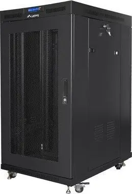 Kabinet rrjeti Lanberg Cabinet FF01, 19" 22U 800x1000, derë e shpuar, i zi