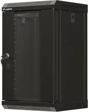 Kasë RACK LANBERG 10" 9U 300x300mm, e zezë, dyer xhami - 1