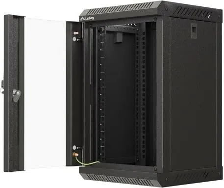 Kasë RACK LANBERG 10" 9U 300x300mm, e zezë, dyer xhami - 3