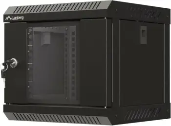 Kasë RACK LANBERG 10" 4U, e zezë, dyer xhami