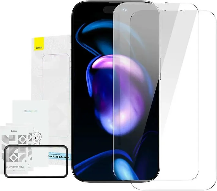 Mbështjellës xhami i temperuar Baseus SGBL100302 për iPhone 14 Pro Max, 0.3mm, 2 copë - 1
