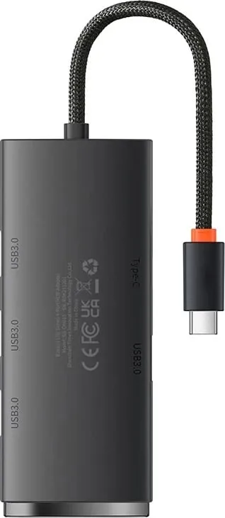 Kasë USB-C Baseus OS-Lite WKQX080101, 4 porta USB 3.0, 25cm, e zezë - 2