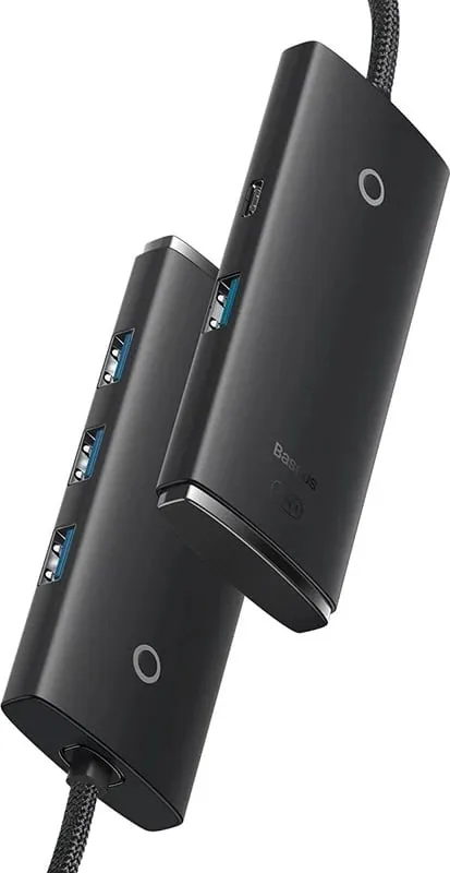 Kasë USB-C Baseus OS-Lite WKQX080101, 4 porta USB 3.0, 25cm, e zezë - 4