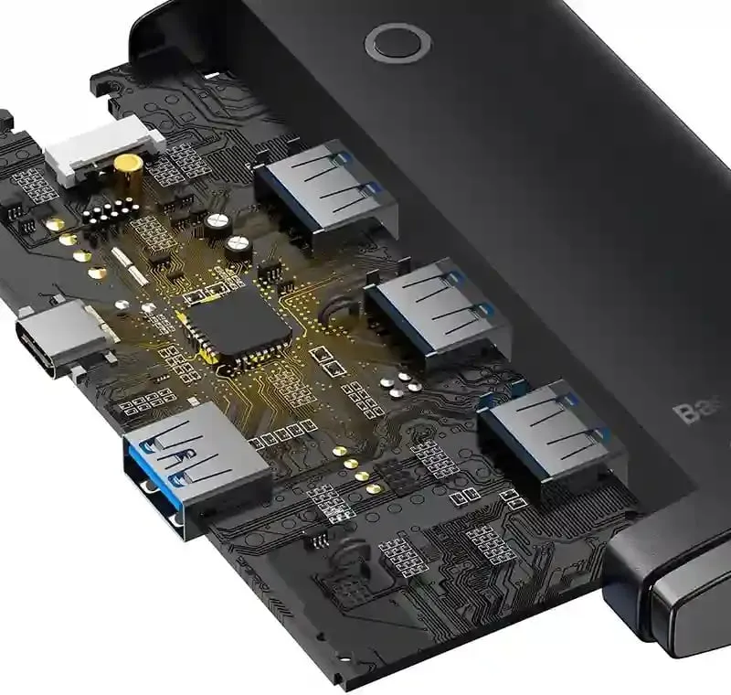 Kasë USB-C Baseus OS-Lite WKQX080101, 4 porta USB 3.0, 25cm, e zezë - 6