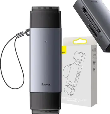 Lexues kartelash Baseus Lite Series WKQX060113, USB A USB C, MicroSD SD TF, gri