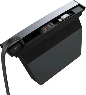 Hub Baseus T-Space me kabllo USB-C në USB-C për Tesla, i zi