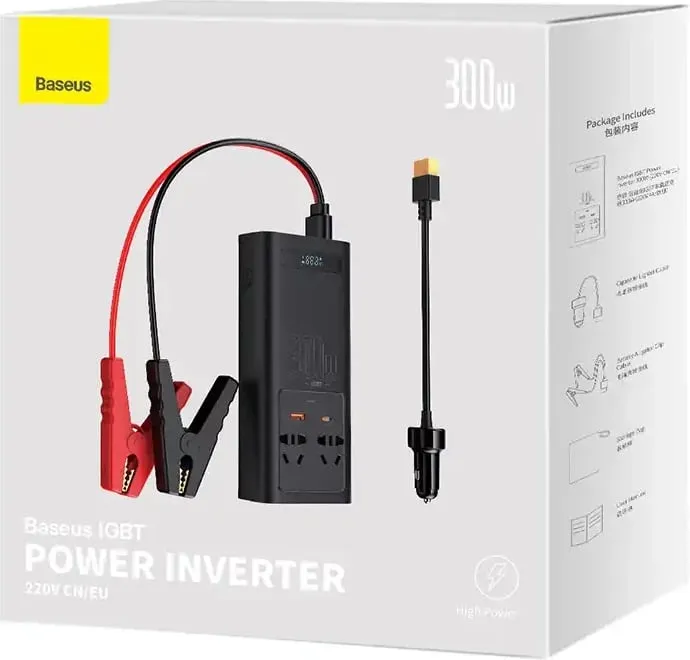 Inverter energjie për veturë Baseus CGNB0101, 300W, 220V, e zezë - 7
