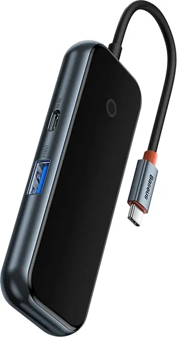 Adapter Baseus WKJZ010513 4-në-1, USB-C në 4xUSB 3.0, Gri e errët - 3