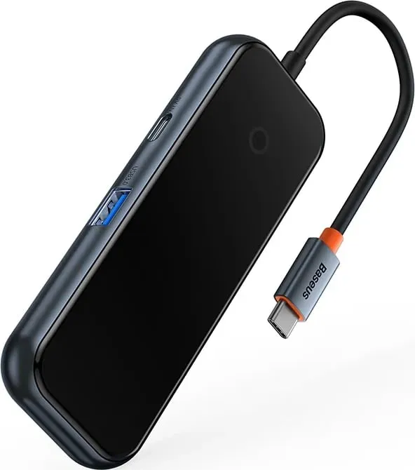Adapter Baseus WKJZ010513 4-në-1, USB-C në 4xUSB 3.0, Gri e errët - 6