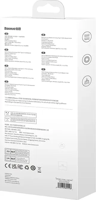 Adapter Baseus WKJZ010513 4-në-1, USB-C në 4xUSB 3.0, Gri e errët - 8