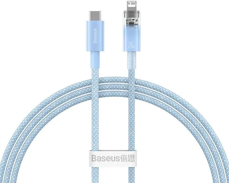 Kabllo karikimi i shpejtë Baseus Explorer, USB në Lightning, 1m, Blu - 2