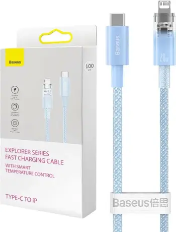 Kabllo karikimi i shpejtë Baseus Explorer, USB në Lightning, 1m, Blu