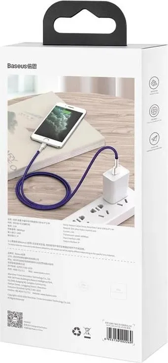 Kabllo USB në Lightning Baseus CALJK-A05, 1m, vjollcë - 6
