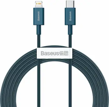 Kabllo Baseus Superior Series CATLYS-C03, USB-C në Lightning, 2m, 20W, Blu