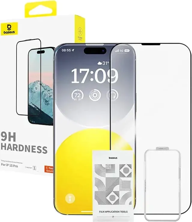 Mbështjellës xhami i temperuar Baseus Diamond 0.3mm për iPhone 15 Pro - 1