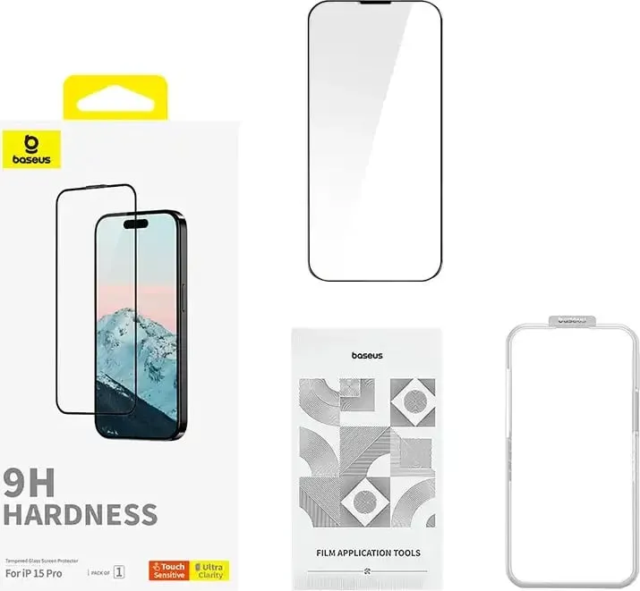 Mbështjellës xhami i temperuar Baseus Diamond 0.3mm për iPhone 15 Pro - 3