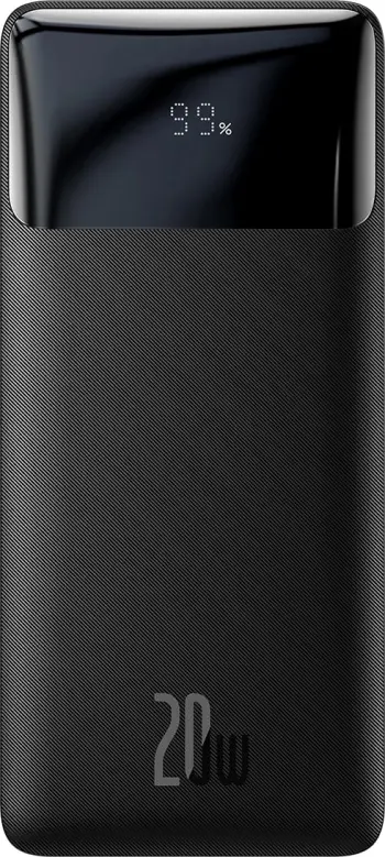 Powerbank Baseus Bipow 10000mAh 20W, i zi, me kabllo USB-A në Micro USB 0.25m