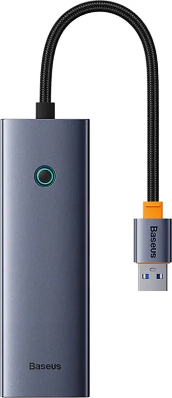 Kasë USB Hub Baseus UltraJoy 4in1, 3x USB-A 3.0 + RJ45, Gri
