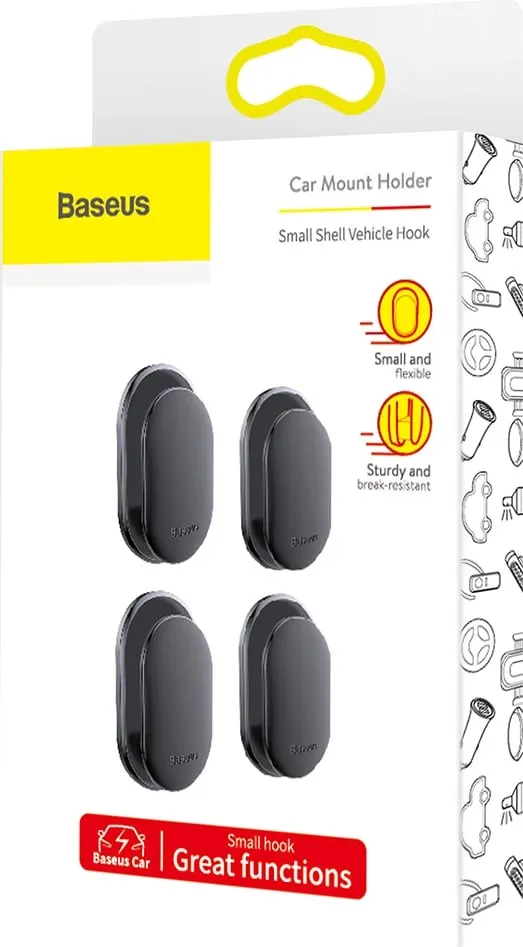 Mbajtës Baseus Small Shell ACGGBK-01, set 4 copë, i zi - 2