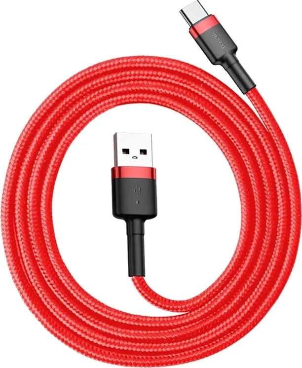 Kabllo Baseus Cafule CATKLF-B09 USB-A në USB-C, 1m, e kuqe - 5