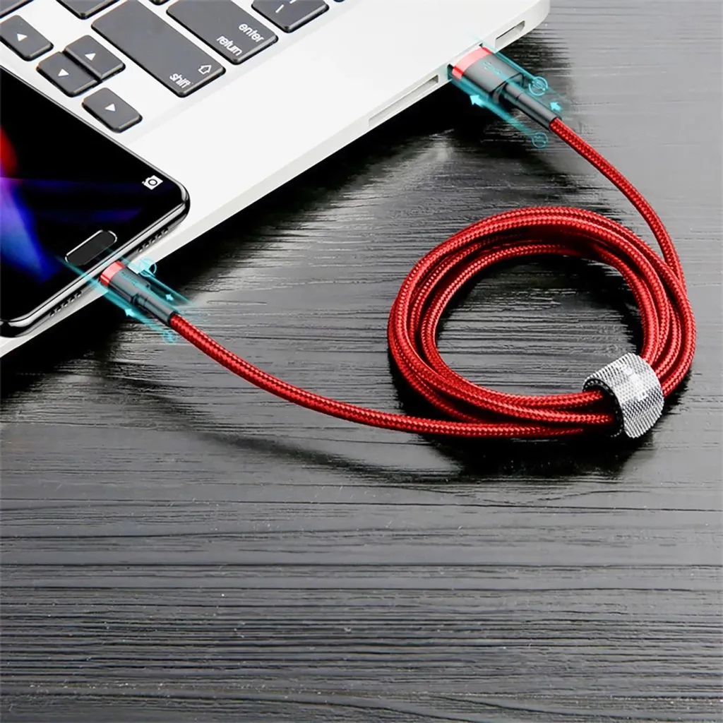 Kabllo Baseus Cafule CATKLF-B09 USB-A në USB-C, 1m, e kuqe - 8